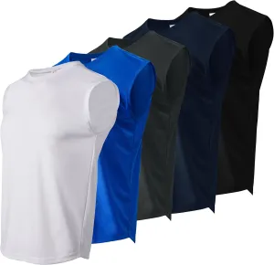 Gary Com Men's Pack Quick Dry Workout Tank Top Gym Stretch Muscle Tee Fitness Bodybuilding Sleeveless Crewneck T Shirt