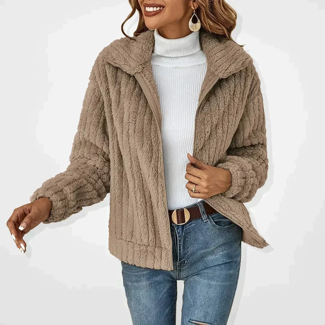 GENEVIEVE - Stylish Sherpa Jacket