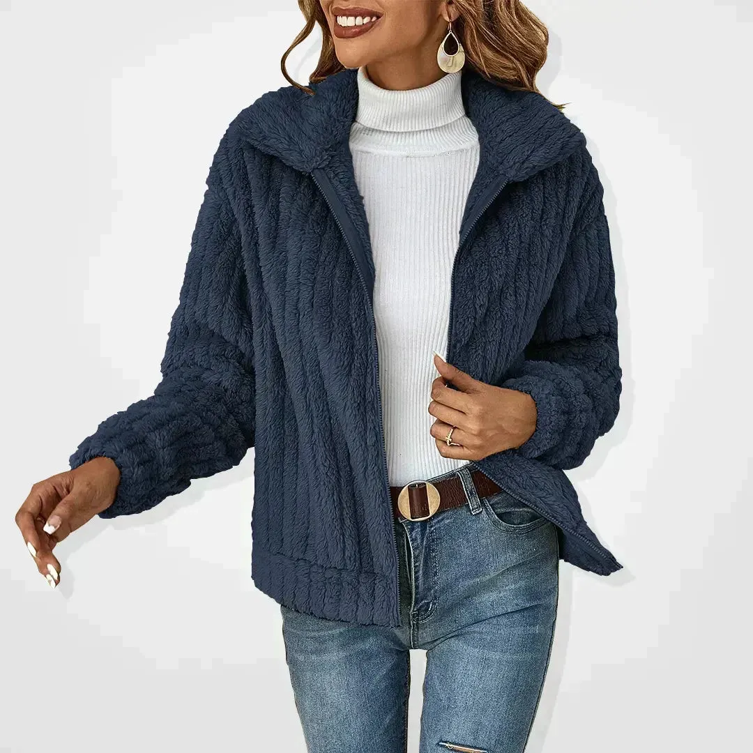 GENEVIEVE - Stylish Sherpa Jacket