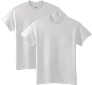 Gildan Unisex Adult Ultra Cotton T-Shirt with Pocket, Style G2300, 2-Pack