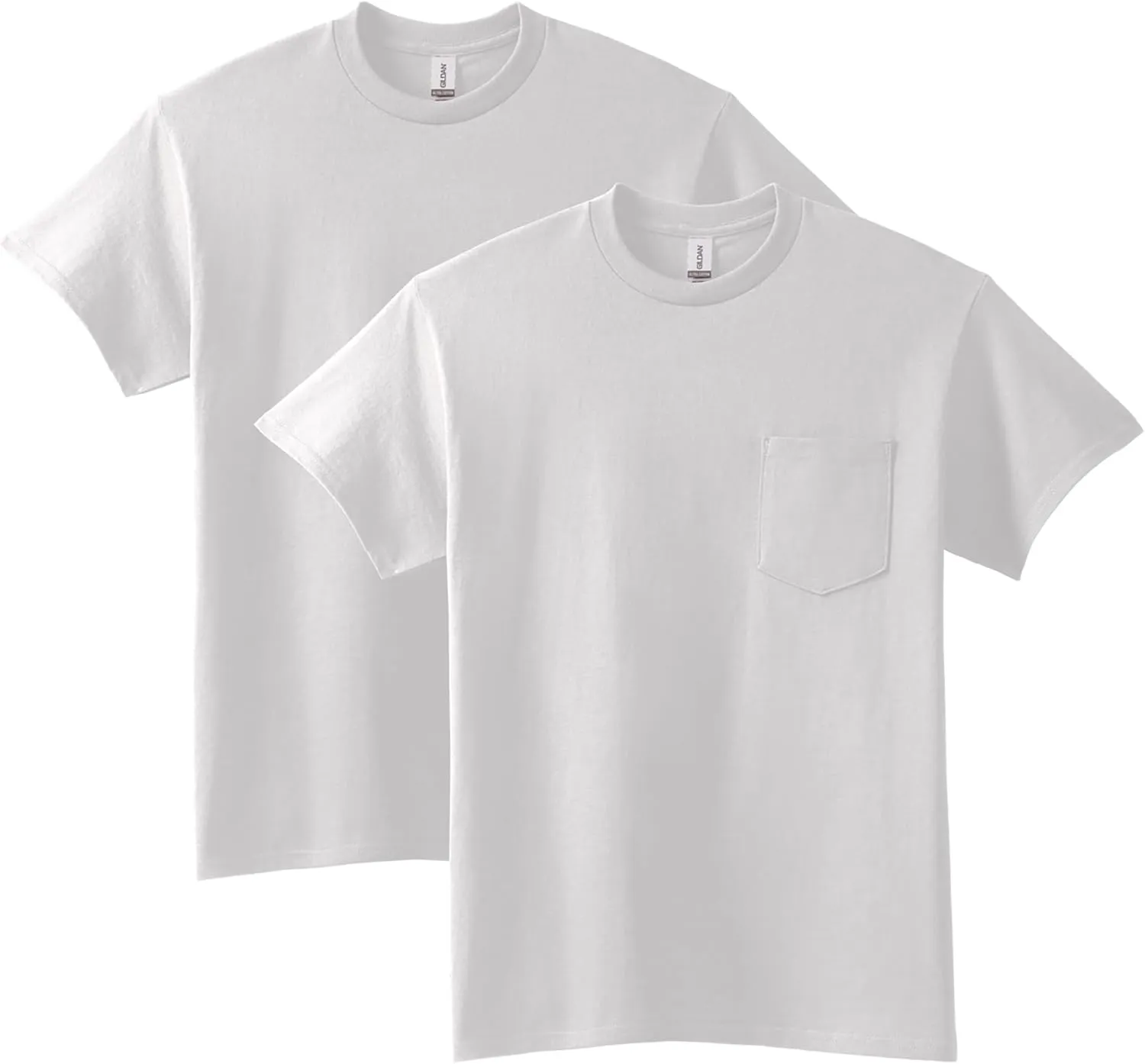 Gildan Unisex Adult Ultra Cotton T-Shirt with Pocket, Style G2300, 2-Pack