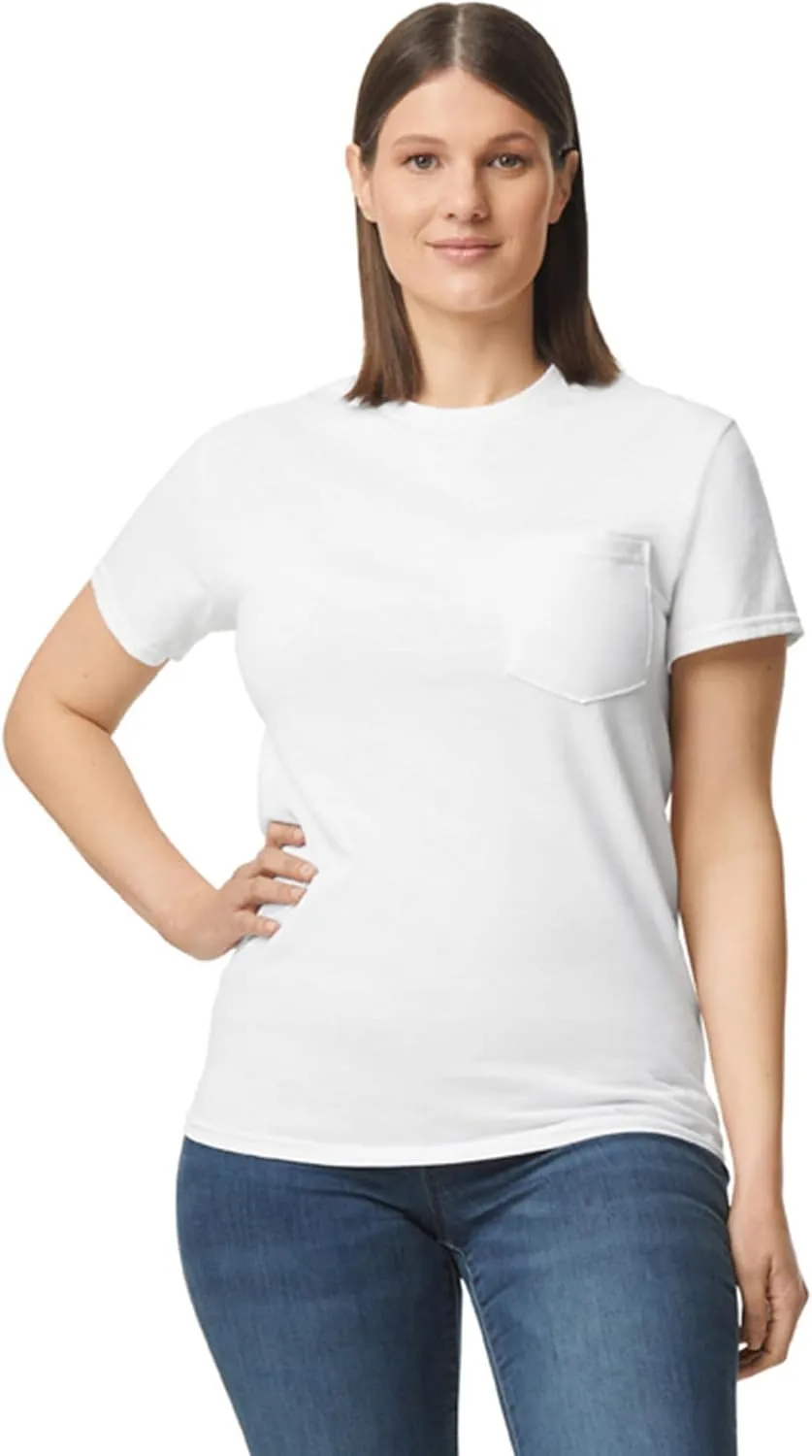 Gildan Unisex Adult Ultra Cotton T-Shirt with Pocket, Style G2300, 2-Pack