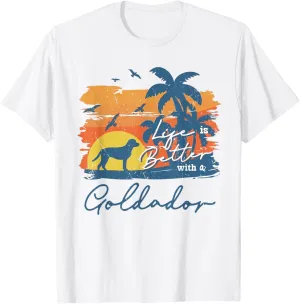 Goldador Life is Better Vintage Sunset T-Shirt