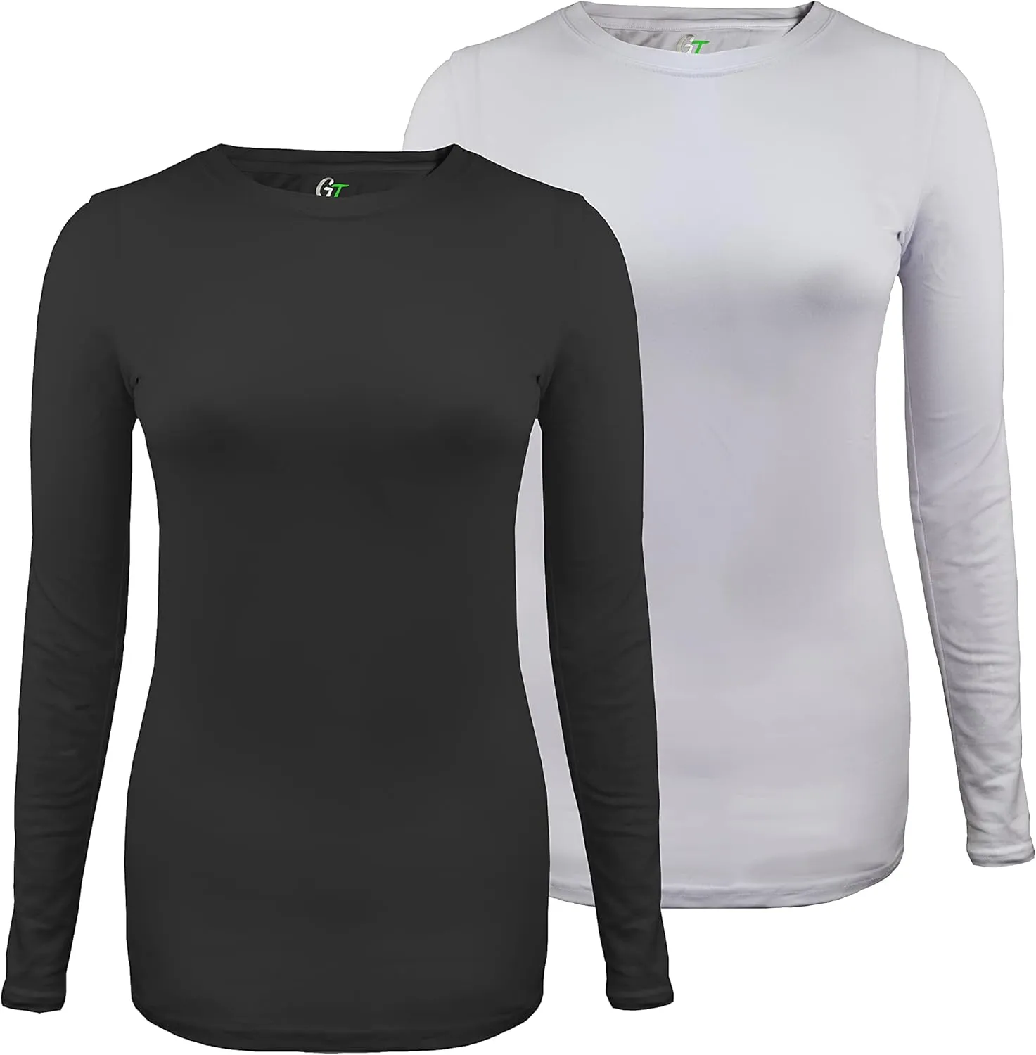 Green Town Scrubs for Women - Multi-Pack Long Sleeve Underscrub Tee, Super Soft, Stretch Fabric, Lightweight, Easy Care