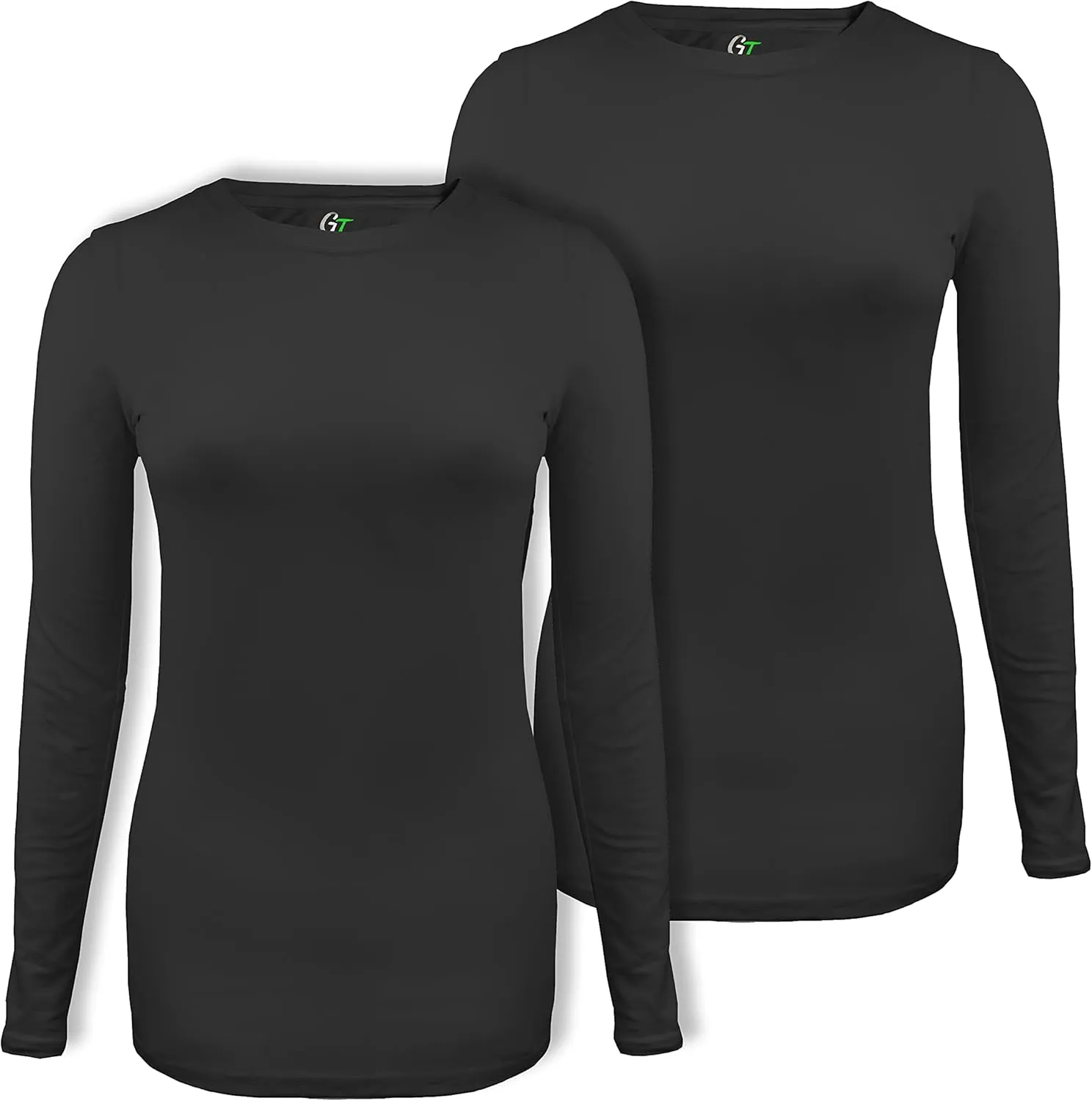Green Town Scrubs for Women - Multi-Pack Long Sleeve Underscrub Tee, Super Soft, Stretch Fabric, Lightweight, Easy Care
