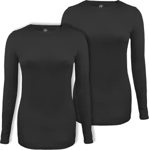 Green Town Scrubs for Women - Multi-Pack Long Sleeve Underscrub Tee, Super Soft, Stretch Fabric, Lightweight, Easy Care