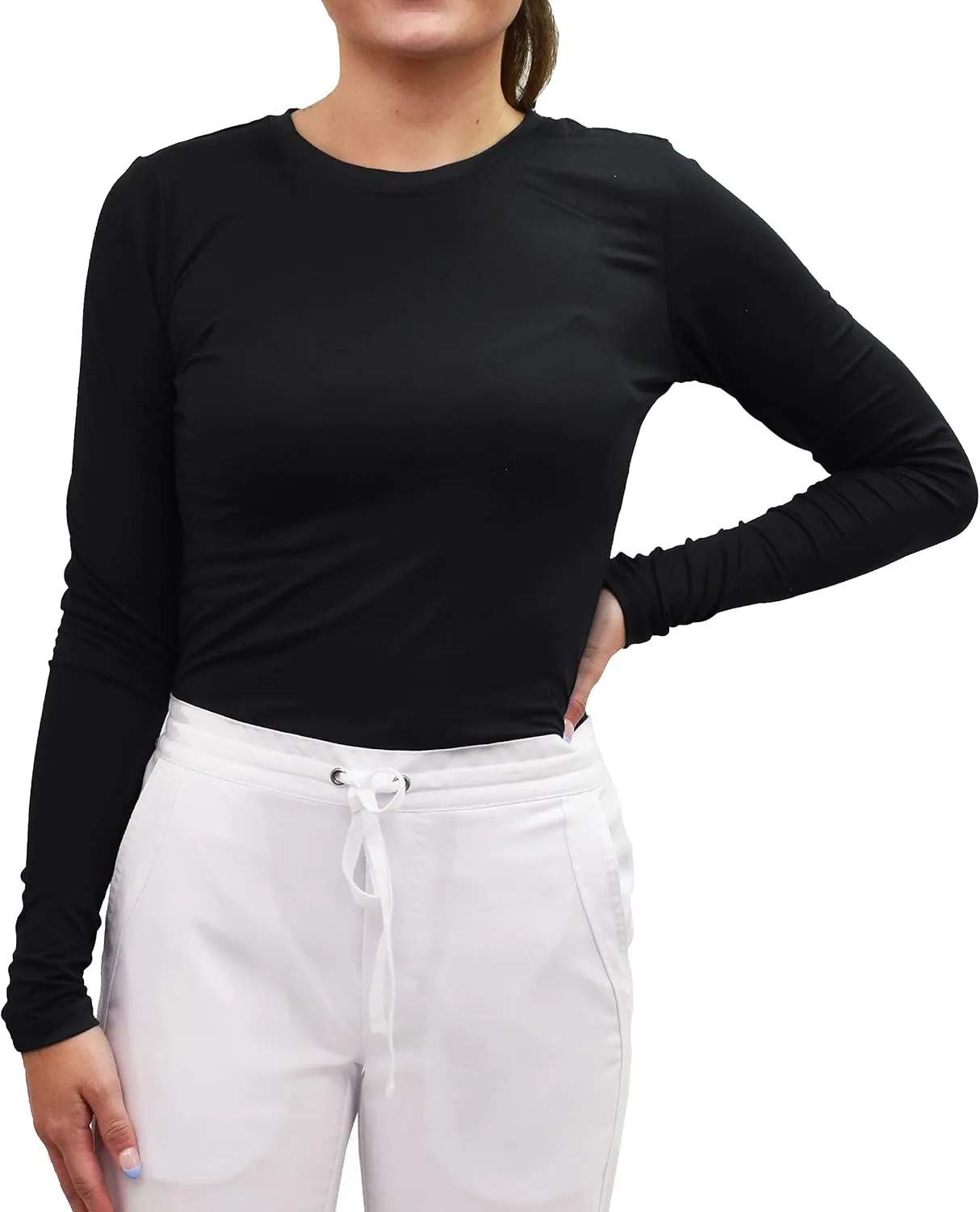 Green Town Scrubs for Women - Multi-Pack Long Sleeve Underscrub Tee, Super Soft, Stretch Fabric, Lightweight, Easy Care