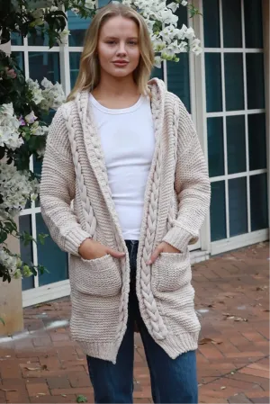 HARMONY KNIT CARDIGAN BEIGE