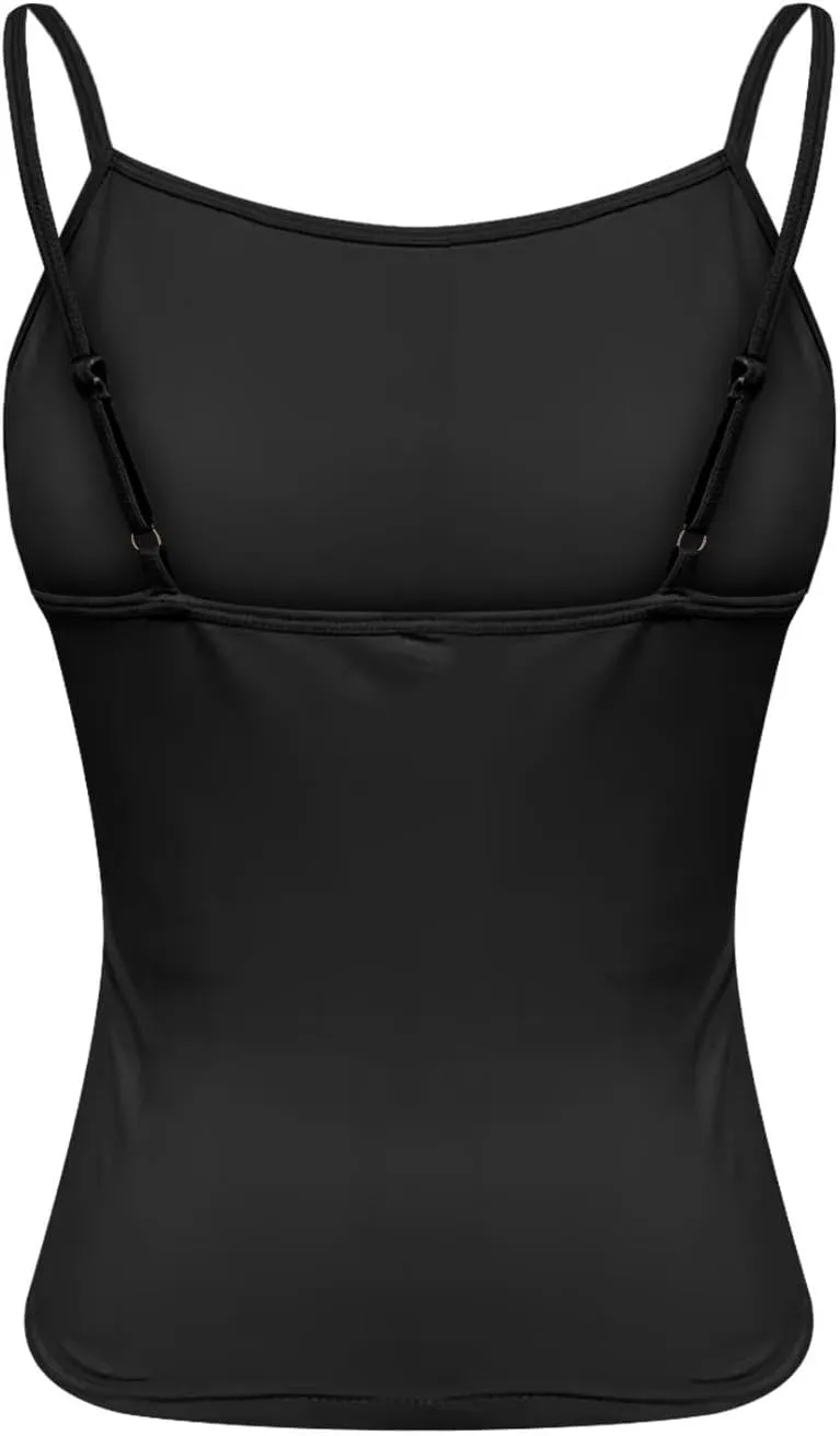 HGps8w Camisole for Women 2025 Summer Basic Cami Tank Tops Casual Solid Slim Fit Sleeveless Crop T-Shirts