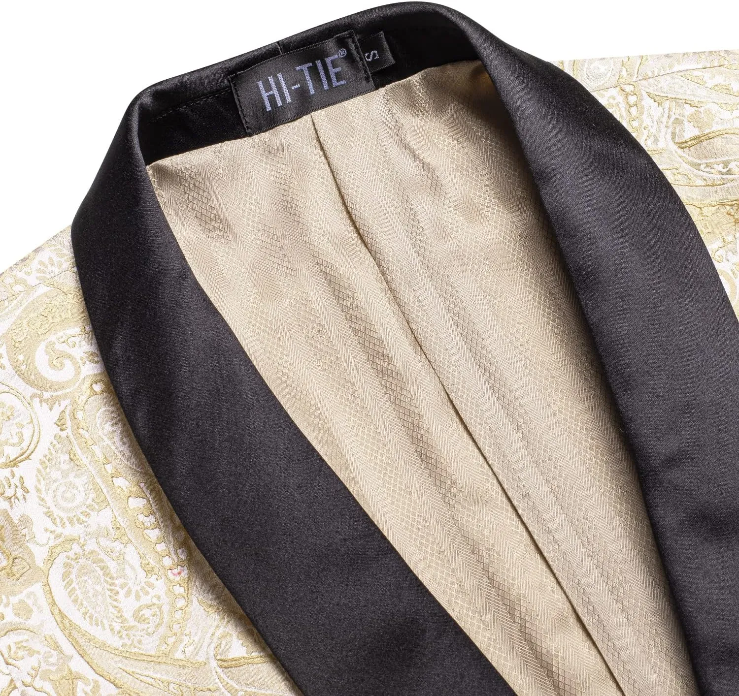 Hi-Tie Stylish Men Suit Jacket Blazer Shawl Lapel One Button Slim Fit Long Sleeve Jacket Tuxedo Party Dinner