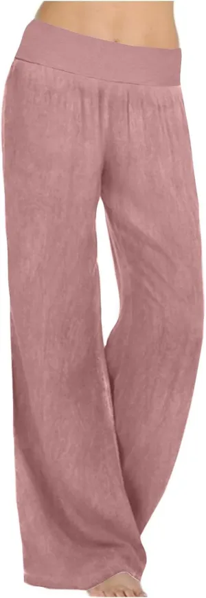High Waist Wide Leg Straight Pants for Women Solid Color Loose Fit Sports Pants Casual Elastic Waist Trousers
