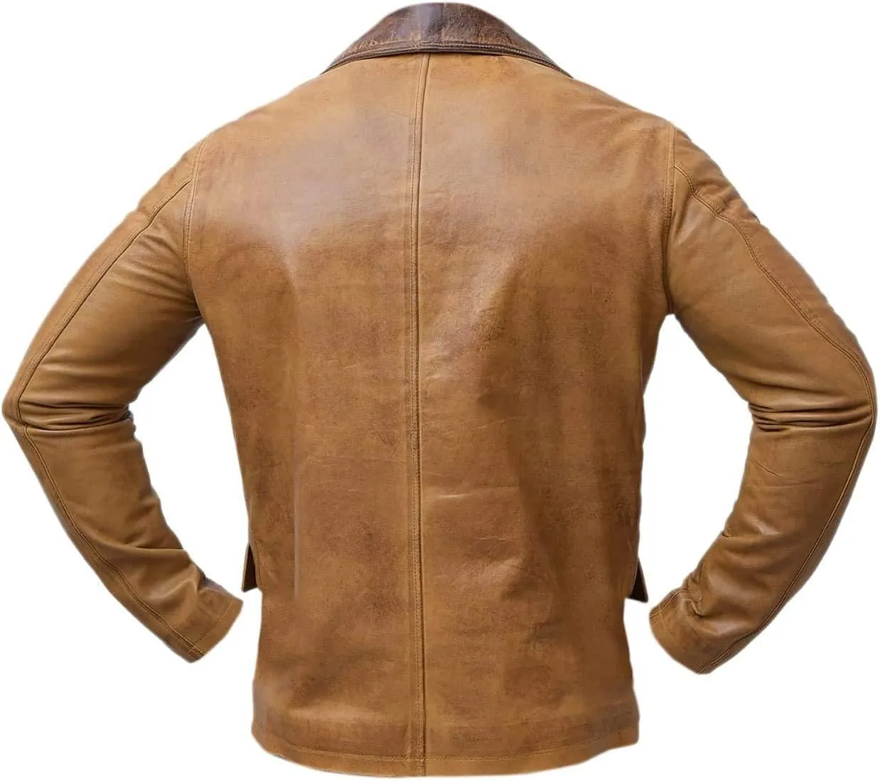 HLH Arthur Morgan's RDR2 Men Brown Blazer Styled Tan Brown Faux Leather Jacket Coat For Men