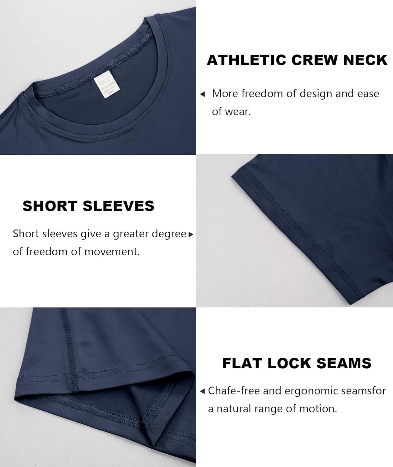 Holure Men's Compression/Loose Fit Tee Short Sleeve Sports Baselayer T-Shirts Cool Dry Tops (Pack of 1 or 3)