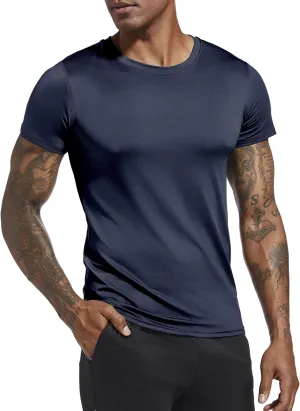 Holure Men's Compression/Loose Fit Tee Short Sleeve Sports Baselayer T-Shirts Cool Dry Tops (Pack of 1 or 3)