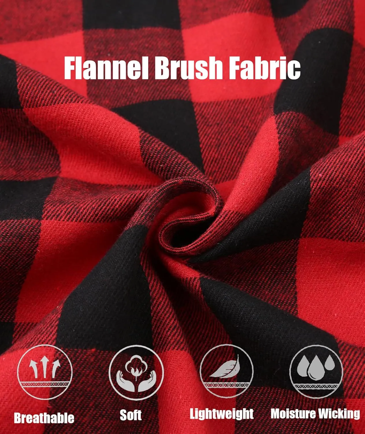 Hooded Flannel Shirt for Men, Lightweight Flannel Jacket Long Sleeve Plaid Causal Button Down Shirts with Pocket