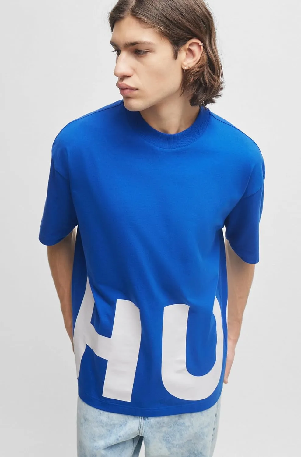 HUGO Men's Block Letter Logo Cotton T-Shirt