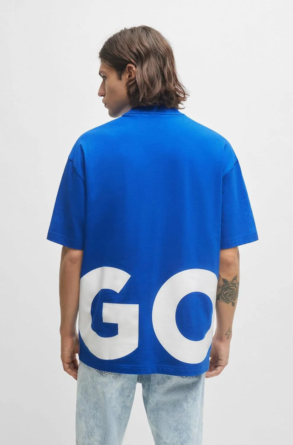 HUGO Men's Block Letter Logo Cotton T-Shirt
