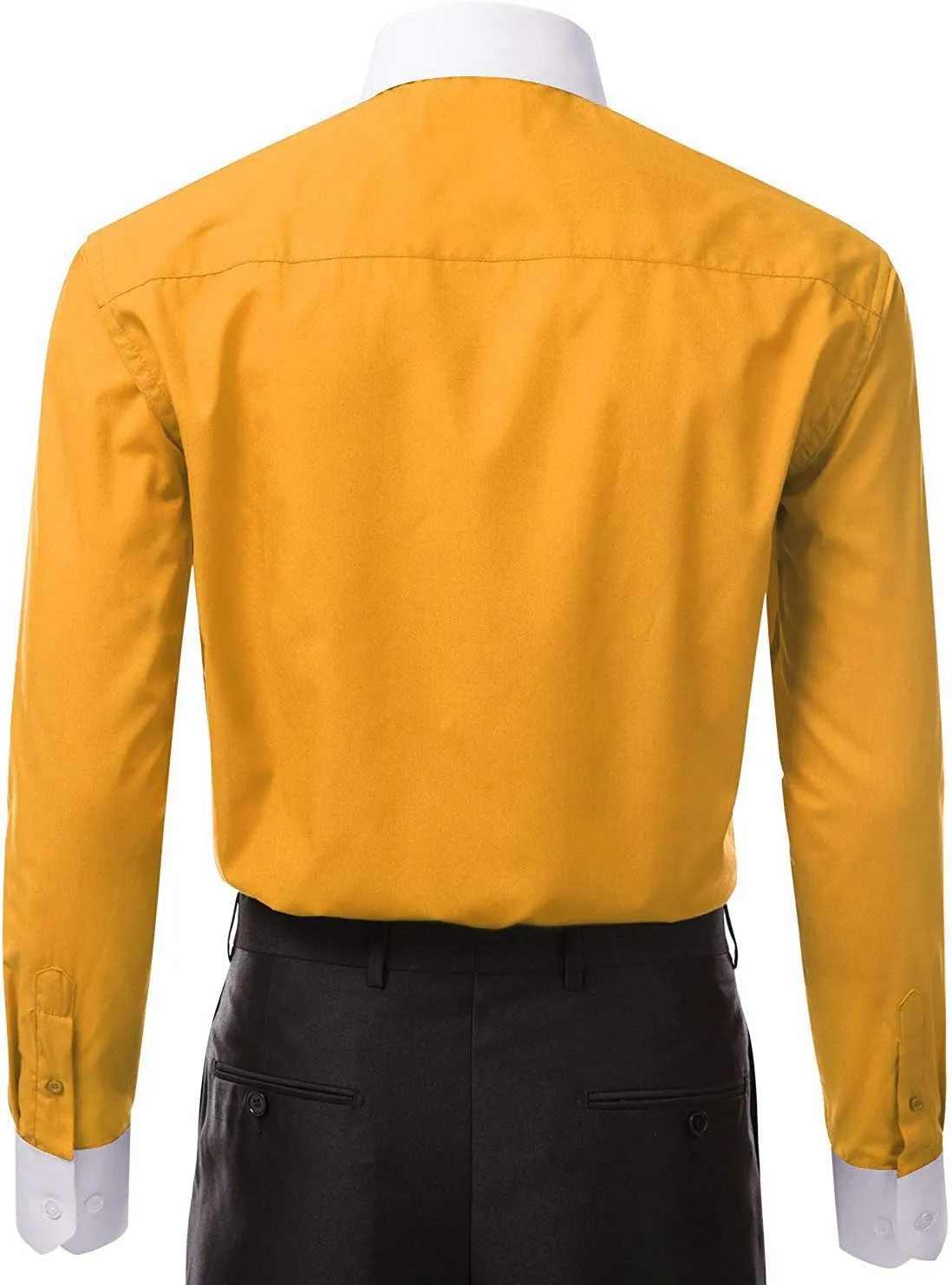 Italy Men's Long Sleeve Two Tone Premium Dress Shirt