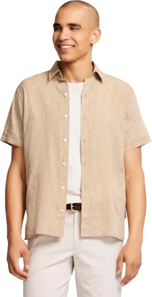 IZOD Men's Linen Button Down Short Sleeve Shirt