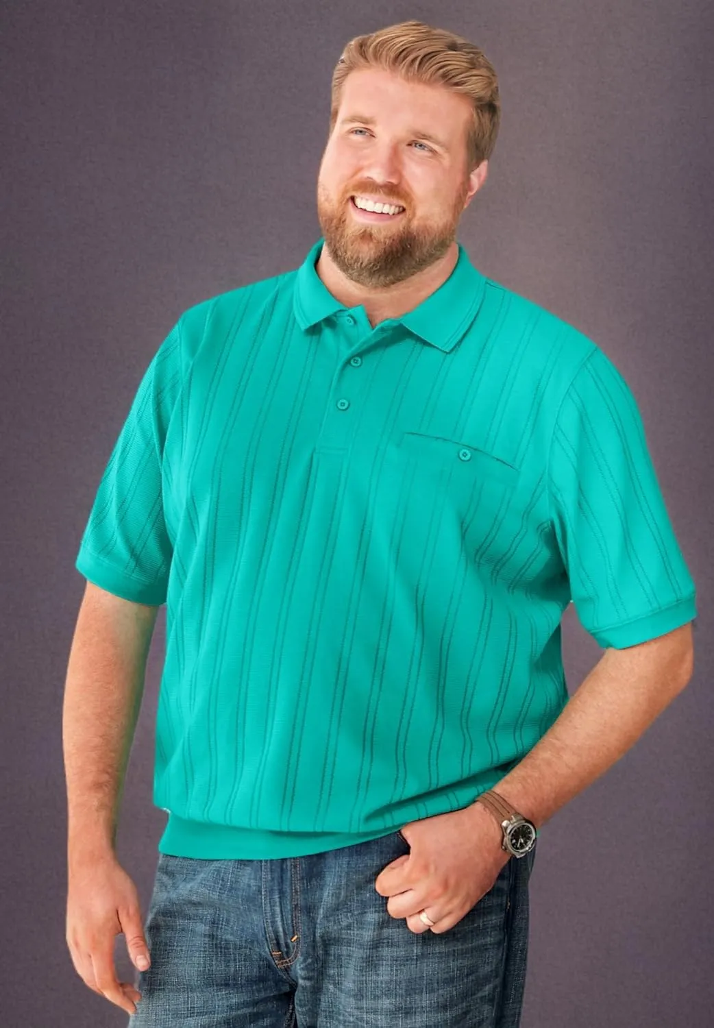 KingSize Men's Big & Tall Banded Bottom Polo Shirt