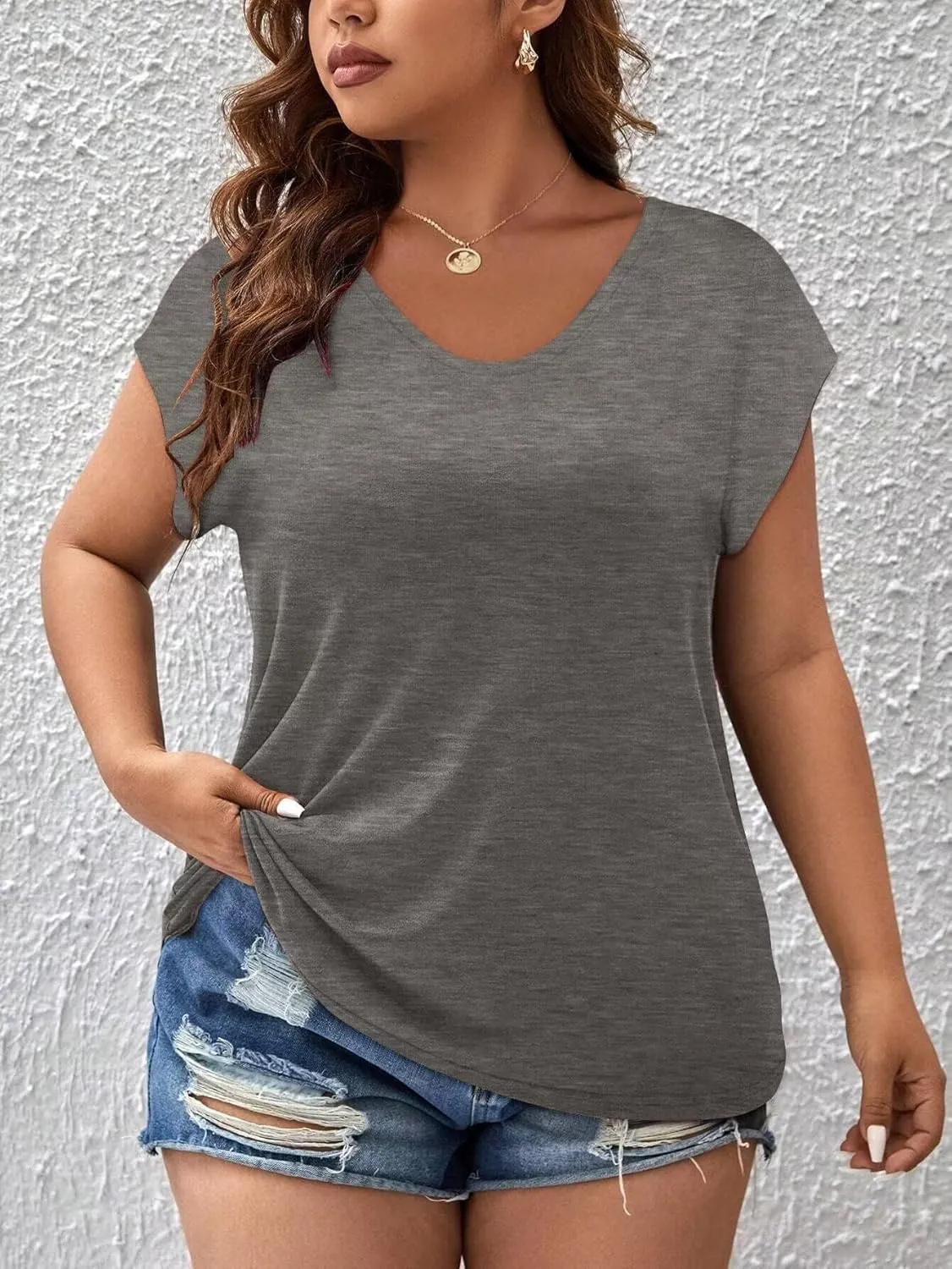 KKJ Womens Tank Tops Cap Sleeve U Neck Tops 2025 Summer Spring Casual Tee Trendy T Shirts Beach Vacation Fashion Clothes