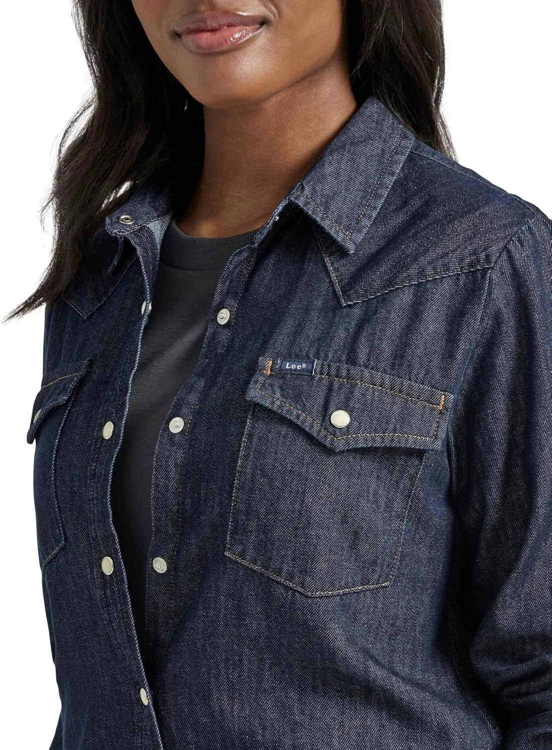 Lee Women's Legendary Slim Fit Western Snap Shirt