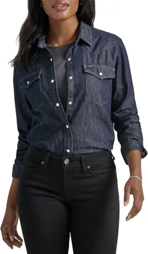 Lee Women's Legendary Slim Fit Western Snap Shirt