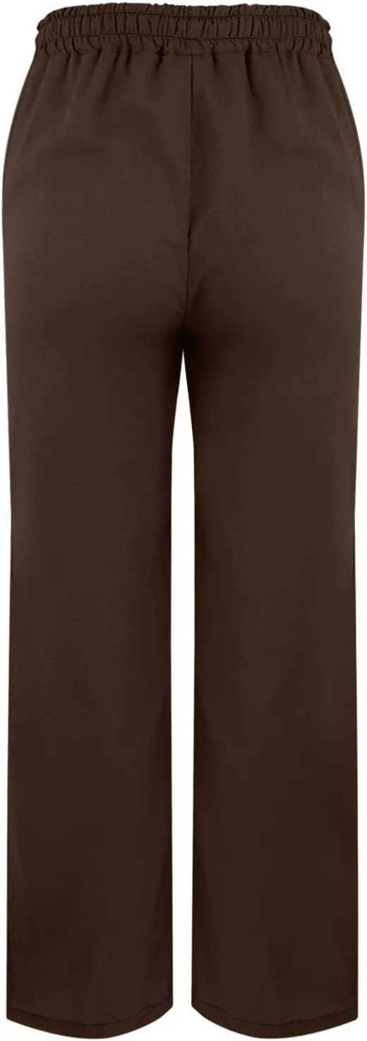 Linen Pants for Women 2025 Summer High Waist Elastic Straight Leg Lounge Pant Loose Lightweight Beach Trousers