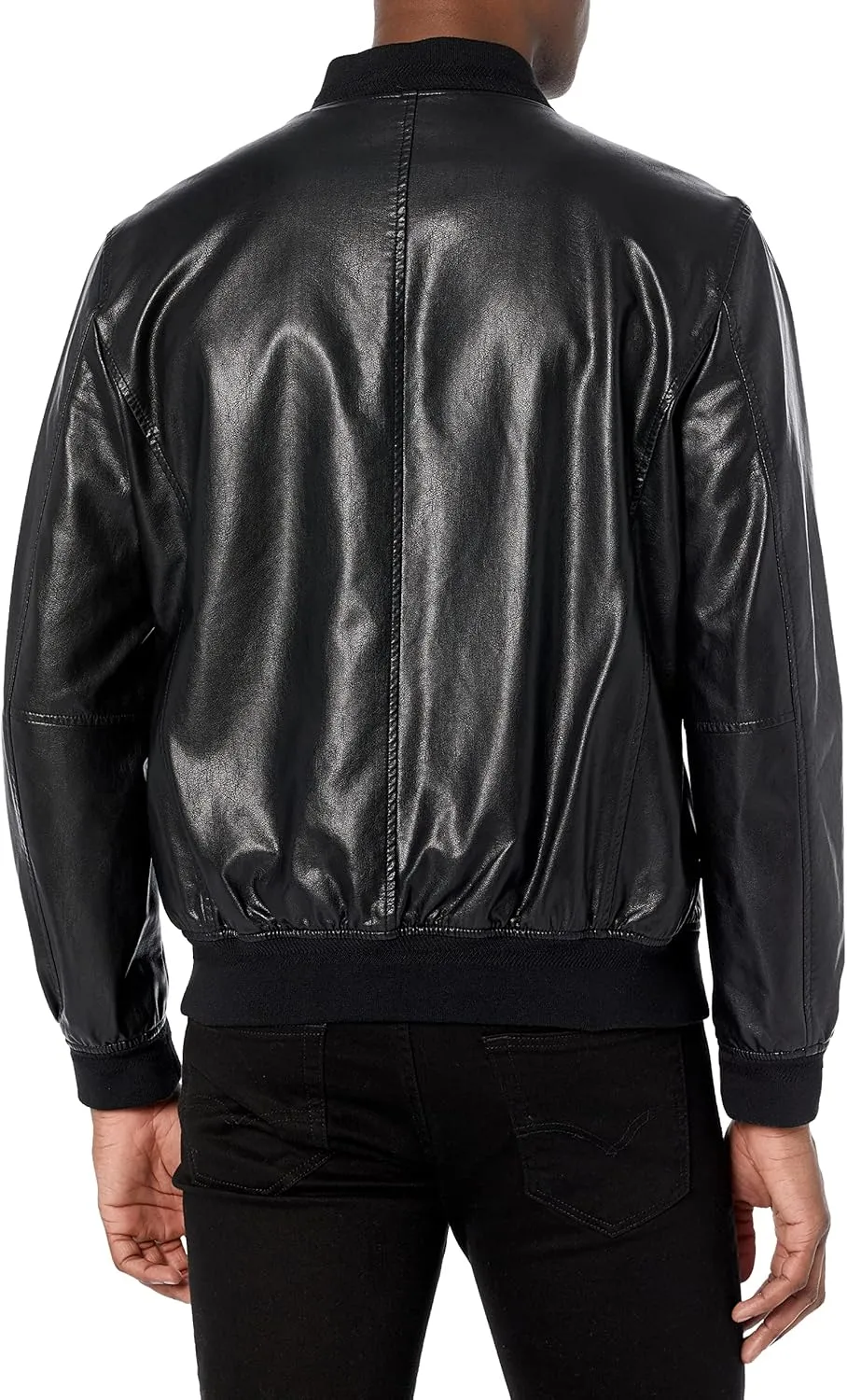 Lucky Brand Men's Faux Leather Bomber Jacket