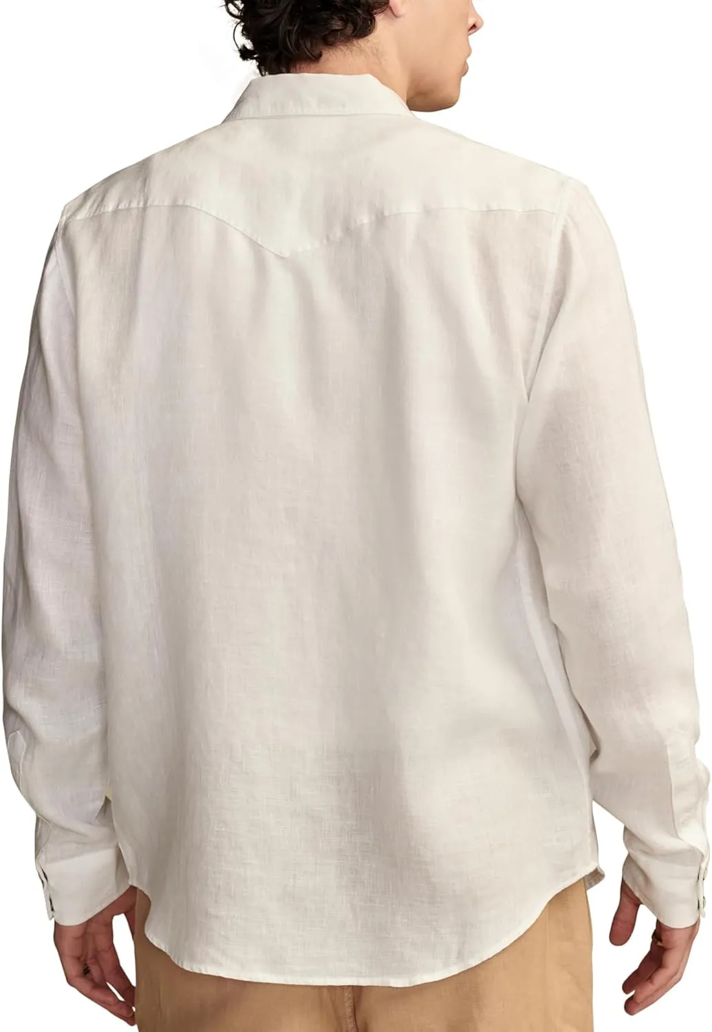 Lucky Brand Men's Linen Western Long Sleeve Shirt