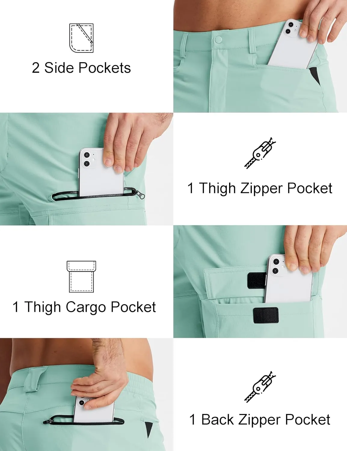 MAGCOMSEN Men's Hiking Cargo Shorts 9" Quick Dry Lightweight Summer Casual Shorts for Men Work Golf Outdoor 5 Pockets