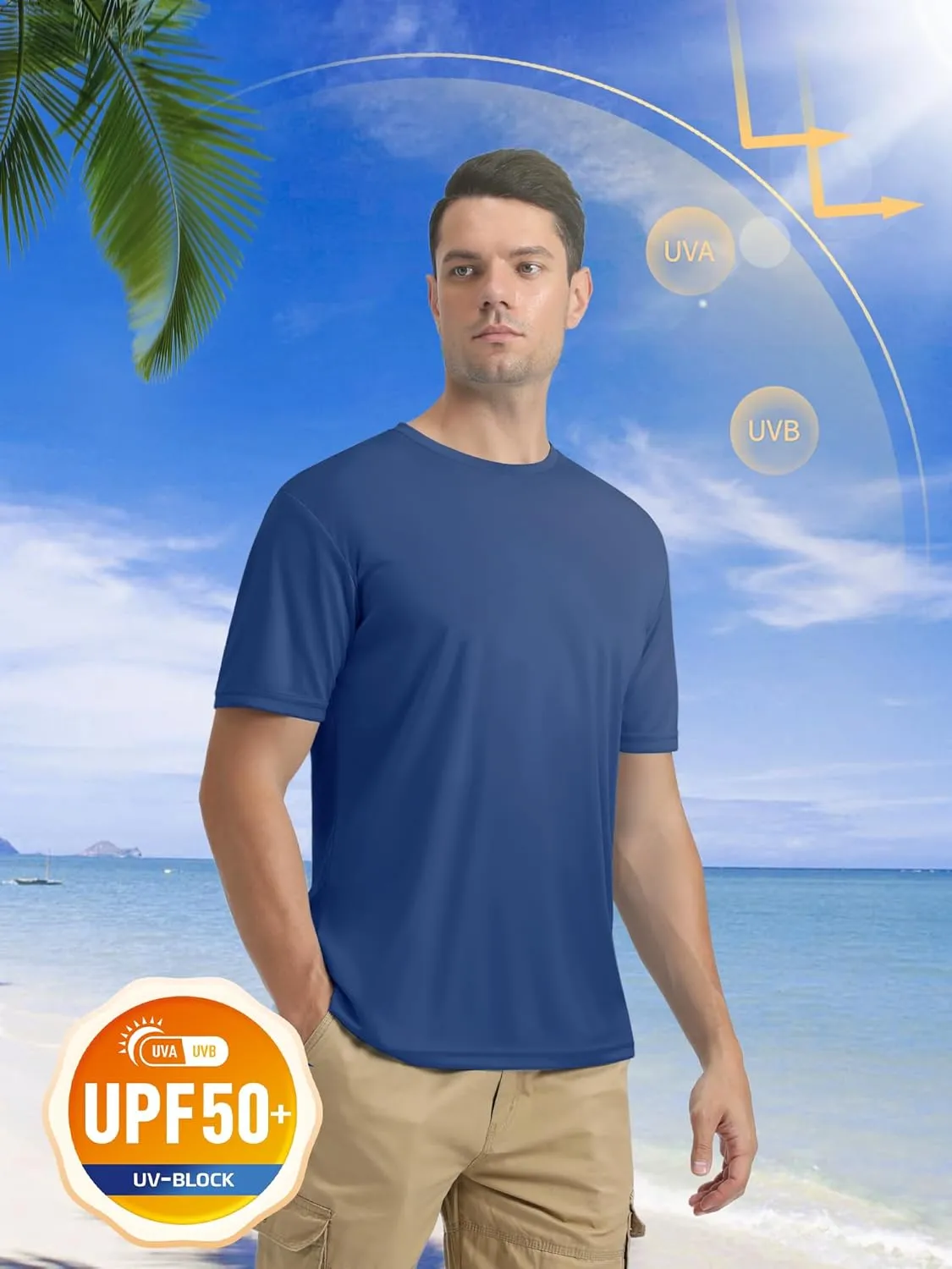 MAGCOMSEN Men's Short Sleeve UPF 50  T-Shirt Quick Dry Rash Guard Athletic Running Swim Top Tee Performance Water Shirts