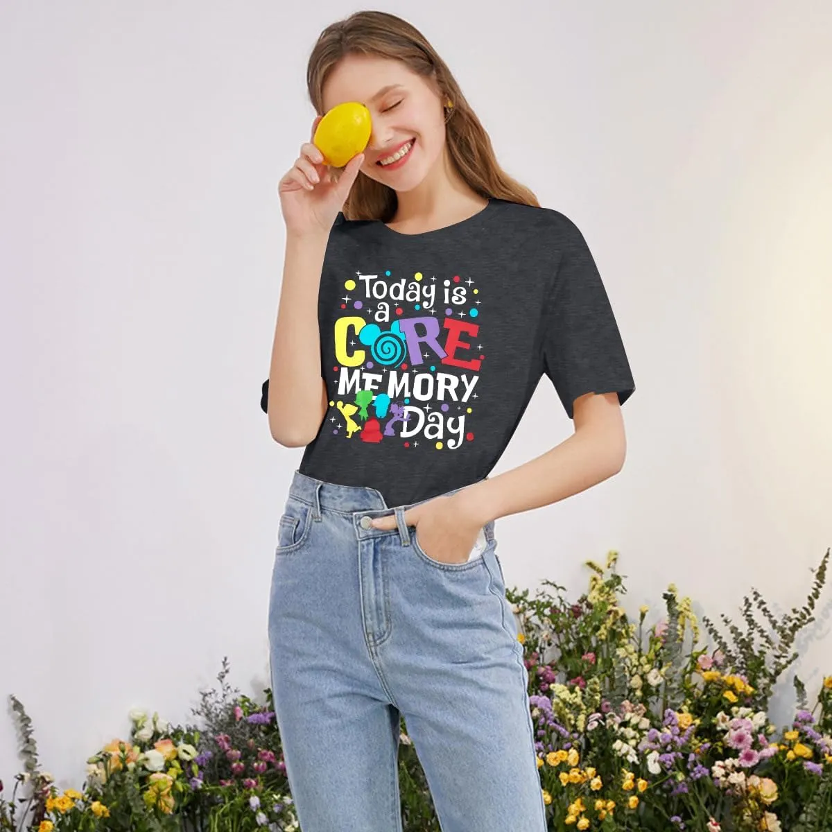 Magical Shirt for Women Funny Today is A Core Memory Day Letter Print T Shirts Cute Family Vacation Graphic Tee Tops
