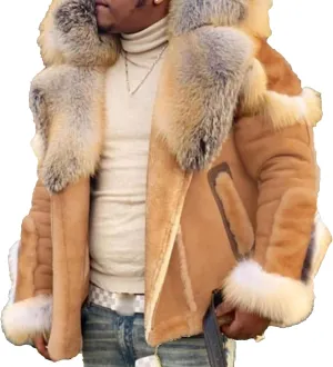 Maiyifu-GJ Men's Winter Coat Faux Leather Jacket Thicken Warm Fleece Lined Overcoat Windproof Vintage Trench Coats Outerwear