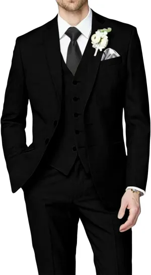 Man's 3 Piece Suit Linen Slim Fit Tuxedo Casual Wedding Beach Dinner Prom Blazer Jacket Vest Pants Suit Set