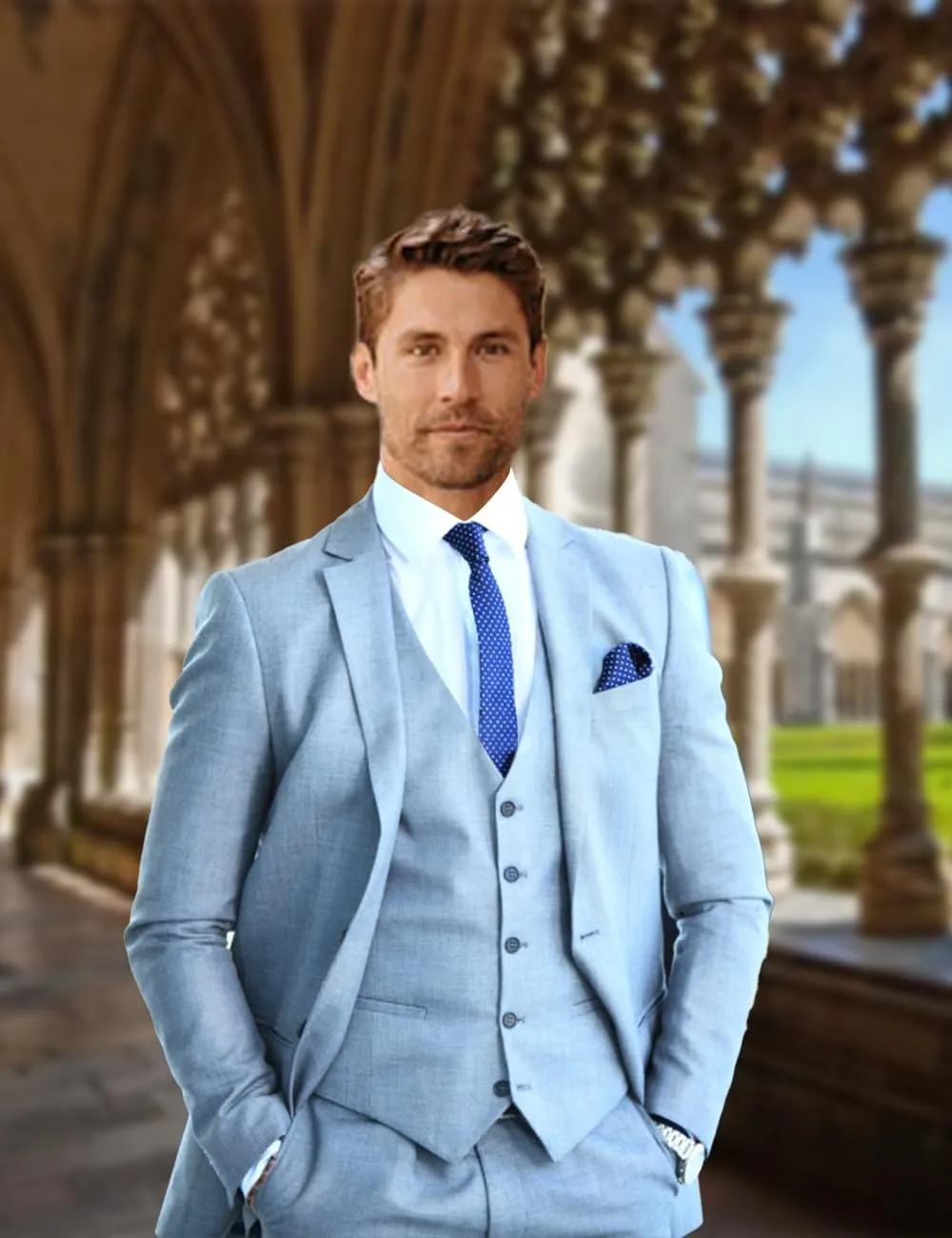 Man's 3 Piece Suit Linen Slim Fit Tuxedo Casual Wedding Beach Dinner Prom Blazer Jacket Vest Pants Suit Set