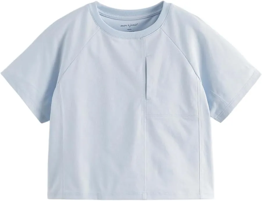 marc & janie Boys UPF50  Quick-Dry Sports Short Sleeve T-Shirt Comfort Breathable Cotton Athletic Tee 550562