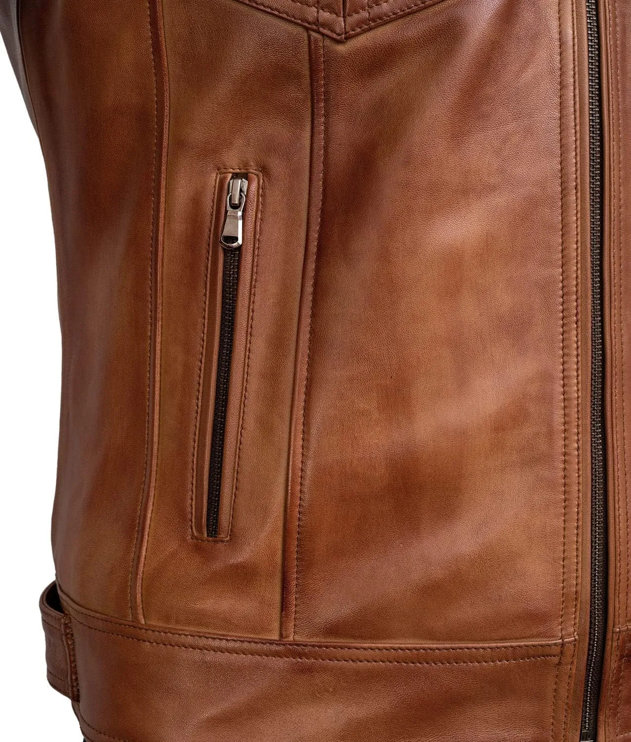 Men Cafe Racer Motorcycle Style Solid Color Leather Jacket Slim Fit Motorcycle Brown Leather Jacket Moto Rider Cafe Racer