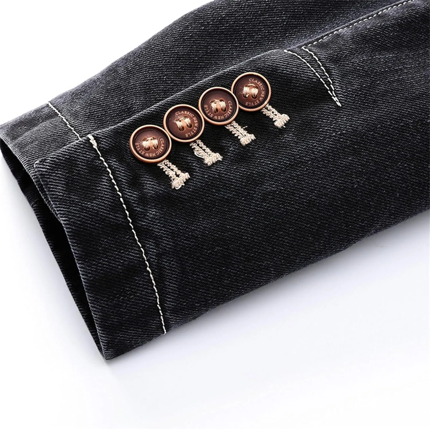 Men Casual Denim Suit Blazer 2 Button Business Vintage Jean Suit Jacket Cowboy Travel Blazer Sport Coat