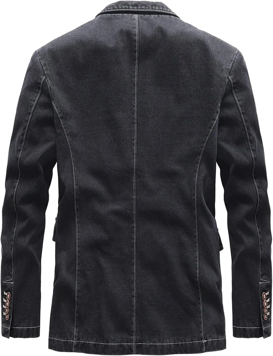 Men Casual Denim Suit Blazer 2 Button Business Vintage Jean Suit Jacket Cowboy Travel Blazer Sport Coat
