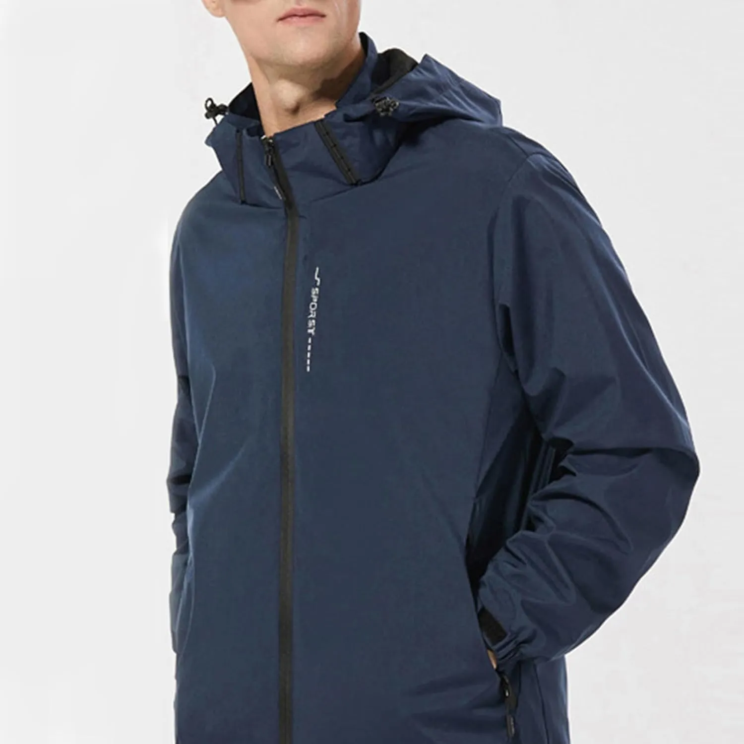 Men Waterproof Rain Jacket Outdoor Windbreaker Lightweight Running Hooded Trench Fashion Softshell Cycling Raincoat