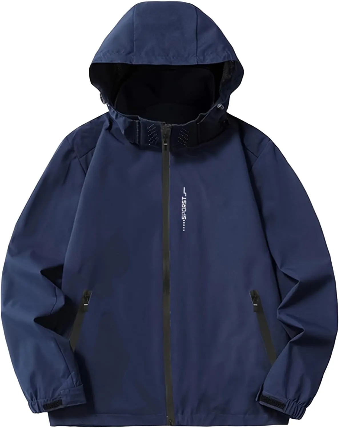 Men Waterproof Rain Jacket Outdoor Windbreaker Lightweight Running Hooded Trench Fashion Softshell Cycling Raincoat