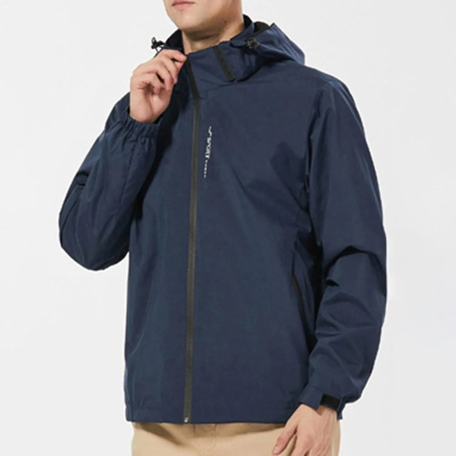 Men Waterproof Rain Jacket Outdoor Windbreaker Lightweight Running Hooded Trench Fashion Softshell Cycling Raincoat