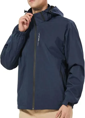 Men Waterproof Rain Jacket Outdoor Windbreaker Lightweight Running Hooded Trench Fashion Softshell Cycling Raincoat