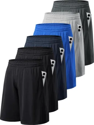 Mens 4-6 Pack Workout Gym Shorts Quick Dry Lightweight Athletic Basketball Running Shorts for Men with Pockets