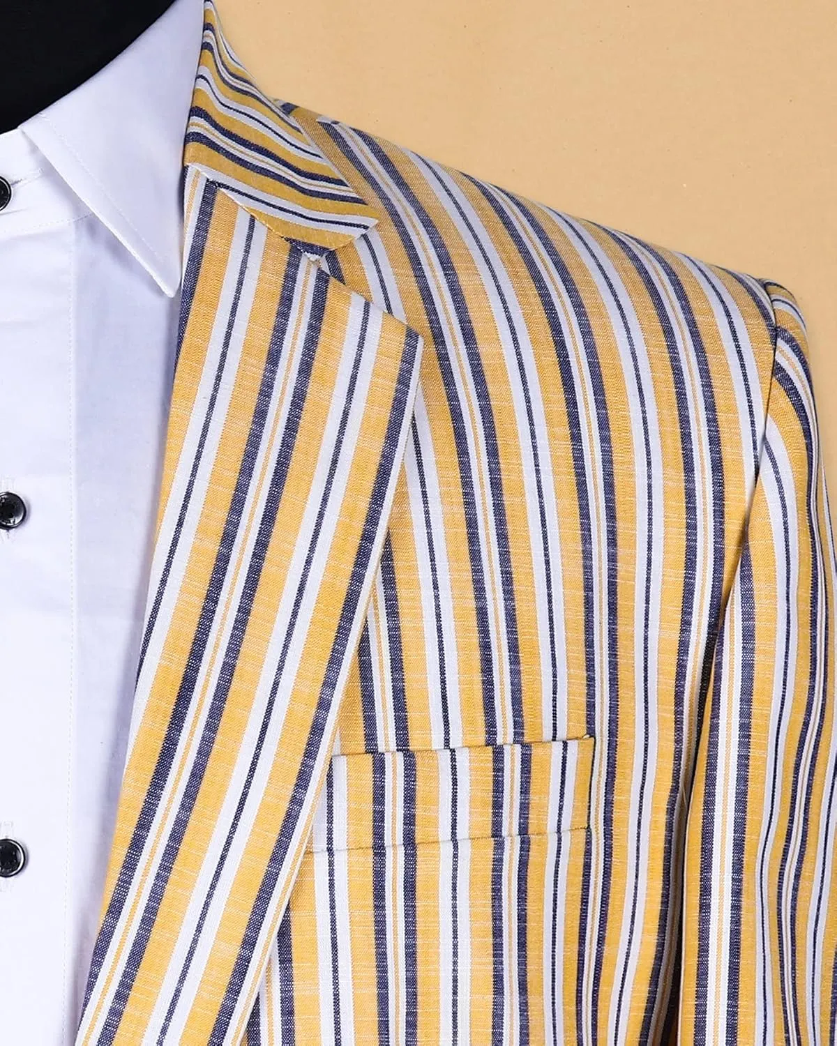 Men's Blazer 2 Button Long Sleeve Printed Regular Fit Suit Jacket Business Lightweight Casual Sport Coat