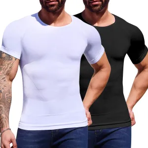 Mens Body Shaper Stomach Compression Shirt Slimming Undershirt