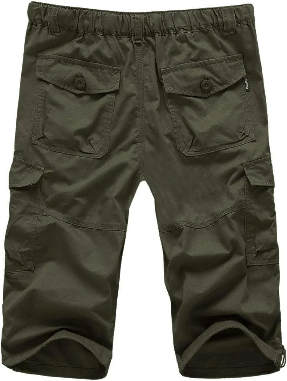 Men's Casual Cargo Shorts 16" Inseam Below Knee Multi Pocket 3/4 Capri Long Shorts Twill Relaxed Fit Pants