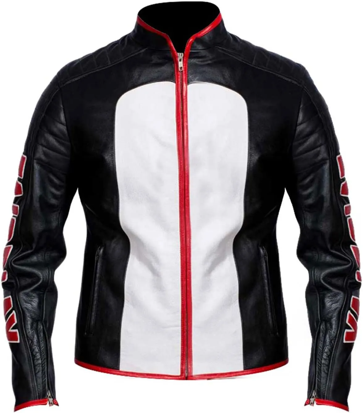 Men's Game-Inspired Multicolor Lambskin Leather Costume Jacket  Motorcycle Cosplay Coat