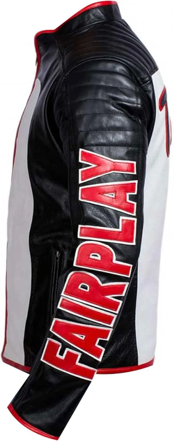 Men's Game-Inspired Multicolor Lambskin Leather Costume Jacket  Motorcycle Cosplay Coat